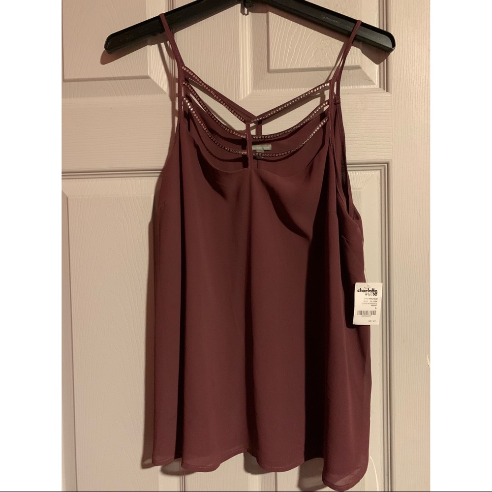 Charlotte Russe Chiffon Party Tank Top